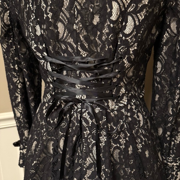 Bebe Black Lace Belted Jacket with Corset Back - Picture 8 of 14